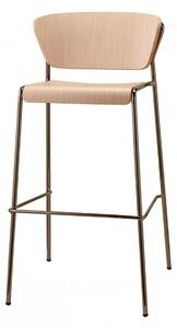 SCAB - Barová židle LISA WOOD vysoká - bělený buk/nikl