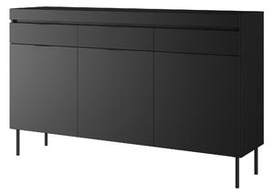 Komoda Sentia 157 cm se zásuvkami - černá / černá