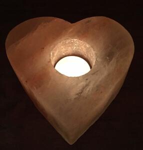 Solná lampa na svíčku - srdce