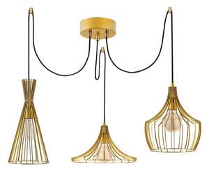 Závěsné svítidlo ve zlaté barvě s kovovým stínidlem Mezopotamya – Opviq lights