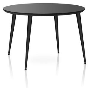 Jídelní stůl ESSAI černé sklo - Ø 80 cm/přírodní
