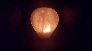 Solná lampa na svíčku - broušené jablko
