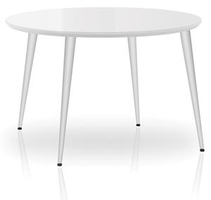 Jídelní stůl ESSAI bílé sklo - Ø 80 cm/přírodní