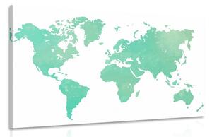 Obraz mapa světa v zeleném odstínu - 60x40