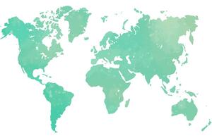 Obraz mapa světa v zeleném odstínu - 60x40