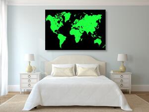 Obraz zelená mapa na černém pozadí