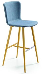 MIDJ - Dvoubarevná čalouněná barová židle CALLA s kovovou podnoží, nízká