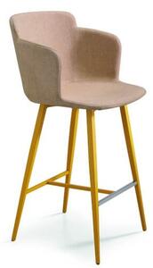 MIDJ - Dvoubarevná čalouněná barová židle CALLA s kovovou podnoží