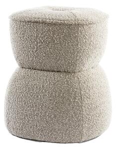 Béžový taburet z textilie bouclé Leyla – Light & Living