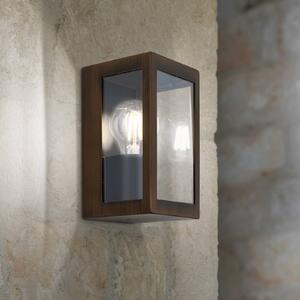 Venkovní nástěnné svítidlo Lumina, rezavě černé, nerezová ocel, sklo, IP44