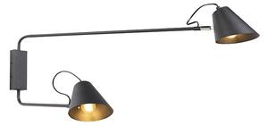 Chytrá moderní nástěnná lampa černá 2-světla nastavitelná vč. WiFi A60 - Lune