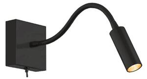 Nástěnná lampa Ojos, černá, lampa na čtení, nastavitelná, 33 cm, G9