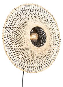 Chytrá nástěnná lampa bambus 50 cm se zástrčkou vč. Wifi A60 - Rina