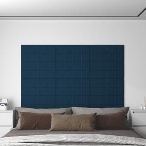 Nástěnné panely 12 ks modré 60 x 30 cm samet 2,16 m²
