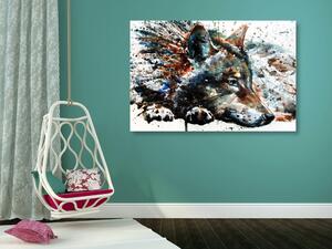 Obraz vlk v akvarelovém provedení Varianta: 60x40