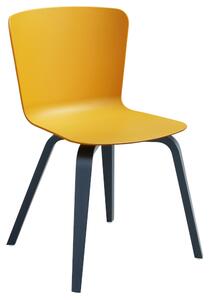 MIDJ - Plastová židle CALLA s dřevěnou podnoží II