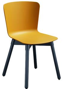MIDJ - Plastová židle CALLA s dřevěnou podnoží