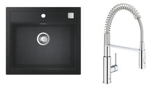 Sada granitový dřez Grohe K700 31651AP0, kuchyňská baterie Grohe Get 30361000