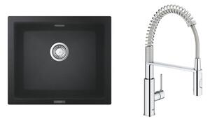 Sada kuchyňská baterie Grohe Get 30361000, granitový dřez Grohe K700 31654AP0