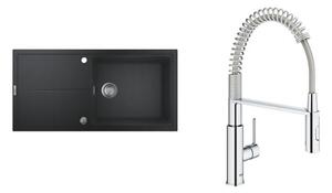 Sada granitový dřez Grohe K400 31641AP0, kuchyňská baterie Grohe Get 30361000