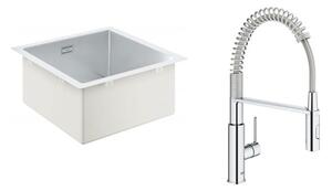 Sada kuchyňská baterie Grohe Get 30361000, ocelový dřez Grohe K700 31578SD1