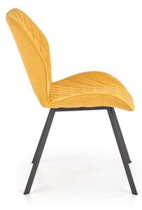 Jídelní židle MANGO – kov, látka, žlutá
