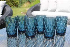 Modré skleněné sklenice vysoké 390ml 6ks