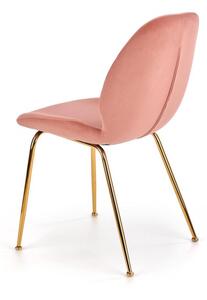 Jídelní židle K381 samet / zlatá Růžová