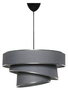 Závěsné svítidlo v antracitovo-stříbrné barvě s textilním stínidlem ø 40 cm Couper – Opviq lights