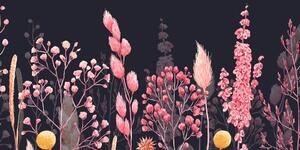 Obraz variace trávy v růžové barvě