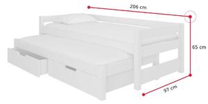 Dětská postel SAGA, 200x90, růžová