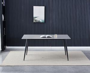 Jídelní stůl LUCIAN šedý mramor/černá, šířka 160 cm