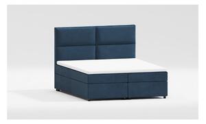 Tmavě modrá boxspring postel s úložným prostorem 140x200 cm – Ropez
