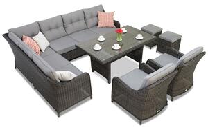Garden Point Toledo Comida 7 antracitová rohová sedací souprava