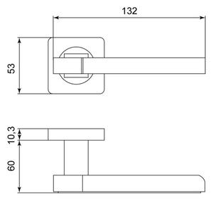 Dveřní klika ONYX - KAPRI chrom lesk/mat Provedeni: Klika + WC ( koupelna,WC) rozety