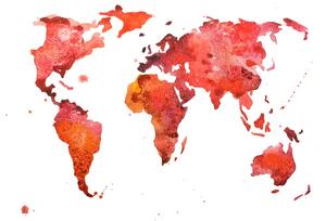 Obraz kontinenty v červených barvách