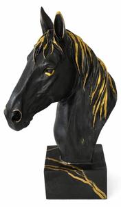 Socha koňské hlavy Noir Gold