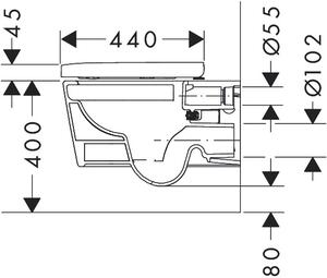 Hansgrohe EluPura Q - Závěsné WC 540, AquaFall splachování, SmartClean + sedátko se SoftClose a QuickRelease, bílá 61117450