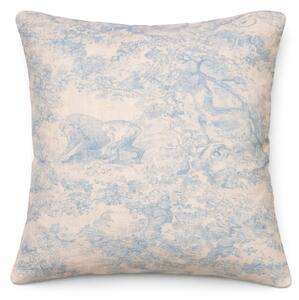 Dekorační lněný polštář Toile Blue Vzhled: Toile