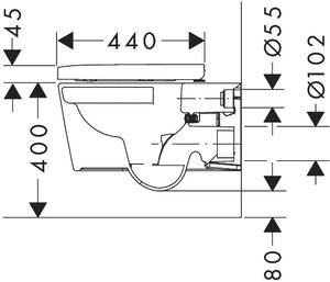 Hansgrohe EluPura S závěsná WC souprava 540 bez splachovacího okraje, AquaHelix Flush s WC sedátkem a poklopem s funkcí SoftClose a QuickRelease, HygieneEffect, bílá 62025450