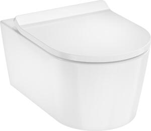 Hansgrohe EluPura S závěsná WC souprava 540 bez splachovacího okraje, AquaHelix Flush s WC sedátkem a poklopem s funkcí SoftClose a QuickRelease, HygieneEffect, bílá 62025450