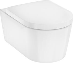 Hansgrohe EluPura S závěsná WC souprava 540 bez splachovacího okraje s WC sedátkem a poklopem s funkcí SoftClose a QuickRelease, HygieneEffect, bílá 62021450