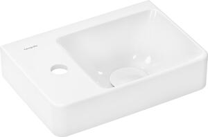Hansgrohe Xelu Q Umývátko s poličkou vlevo 360/250 s otvorem pro baterii bez přepadu, SmartClean, bílá 61085450