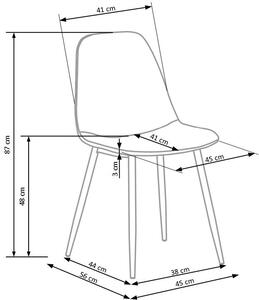 Jídelní židle K417 samet / černá Tmavě zelená