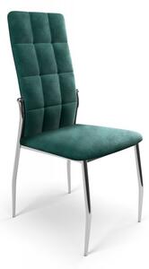 Jídelní židle K416 samet / chrom Tmavě zelená