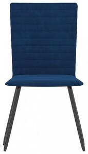Jídelní židle 6 ks samet / kov Dekorhome Modrá