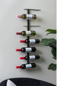 Černý nástěnný kovový regál na víno počet lahví 8 Float – PT LIVING