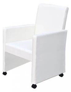 Jídelní židle 2 ks umělá kůže Dekorhome Bílá