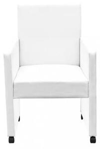 Jídelní židle 2 ks umělá kůže Dekorhome Bílá