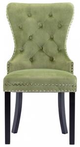 Jídelní židle 2 ks samet / kaučukovník Dekorhome Tmavě zelená